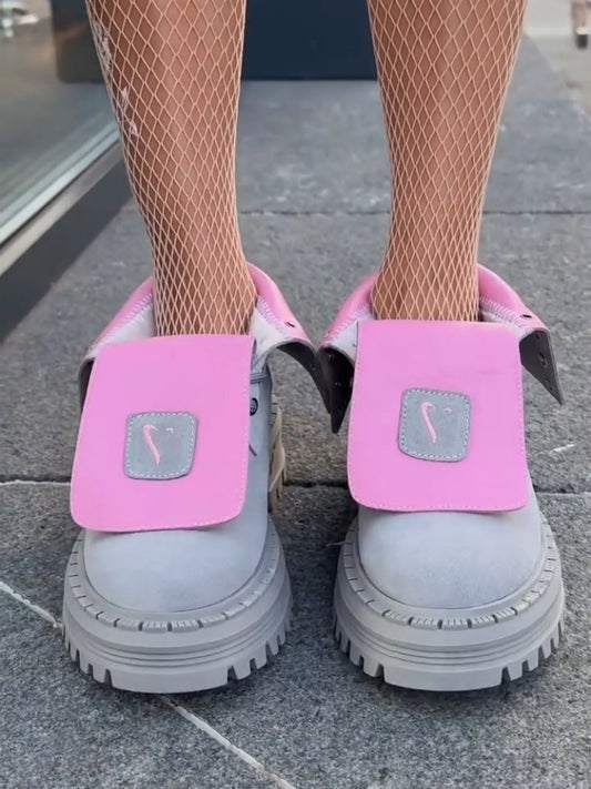 Lug-Sole Boots With Strap