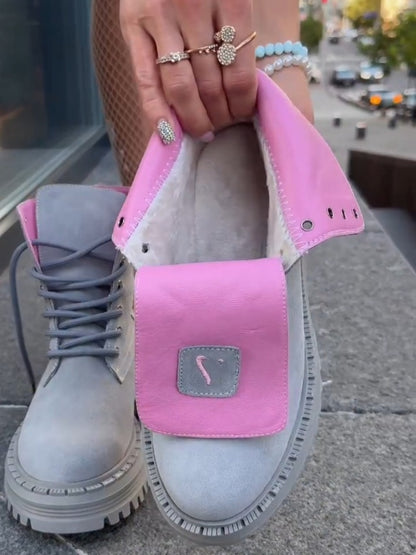 Lug-Sole Boots With Strap