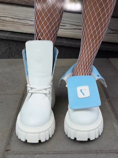 Lug-Sole Boots With Strap