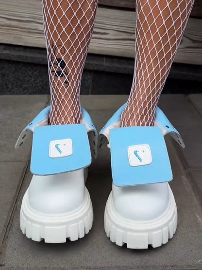 Lug-Sole Boots With Strap