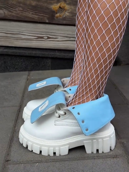 Lug-Sole Boots With Strap