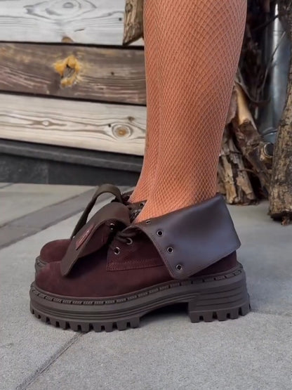 Lug-Sole Boots With Strap