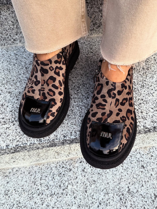 Leopard Print Platform Slip-Ons