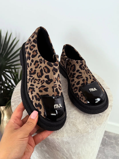 Leopard Print Platform Slip-Ons