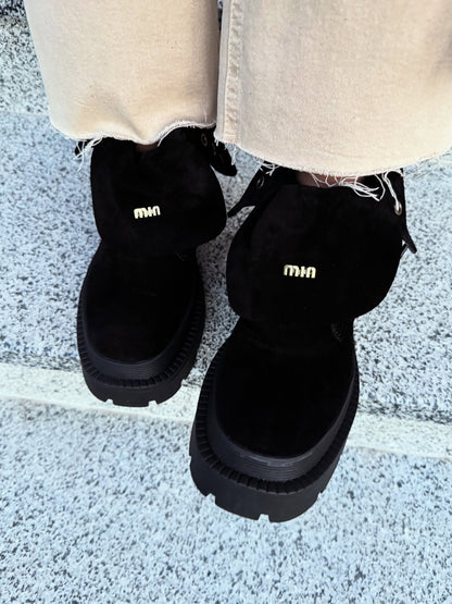 Suede Lug-Soled Chelsea Boots