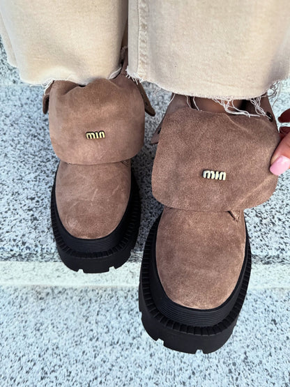 Suede Lug-Soled Chelsea Boots