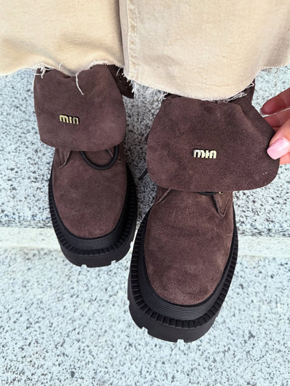 Suede Lug-Soled Chelsea Boots