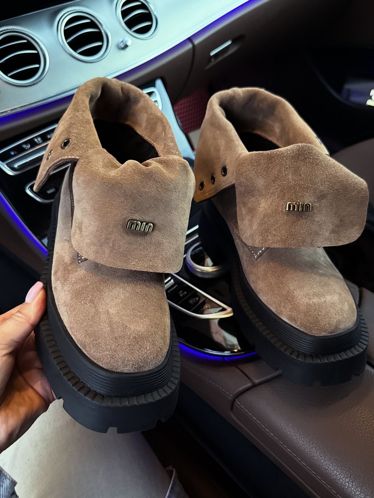 Suede Lug-Soled Chelsea Boots