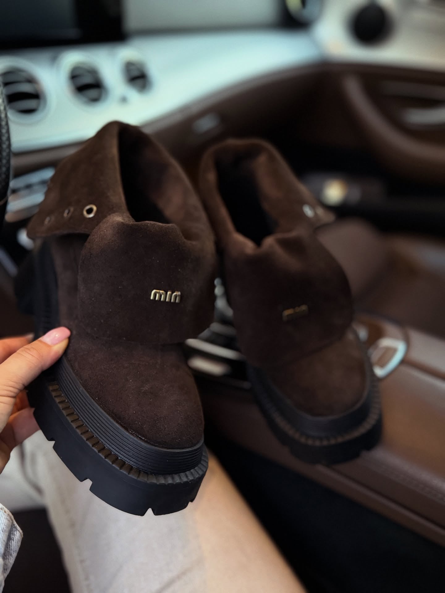 Suede Lug-Soled Chelsea Boots