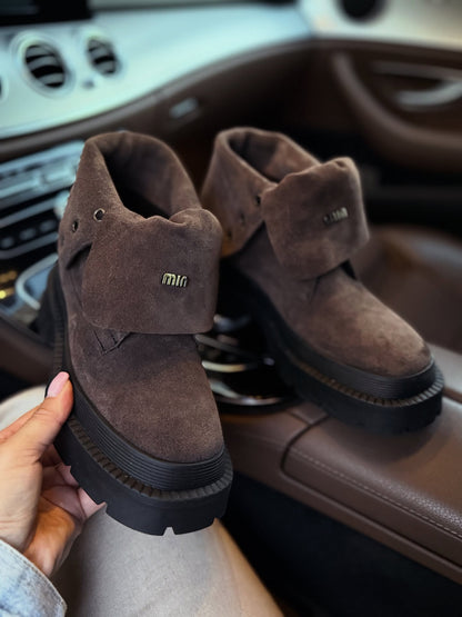 Suede Lug-Soled Chelsea Boots