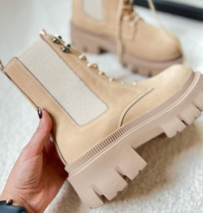 Chelsea-Style Platform Booties With Elastic Panel