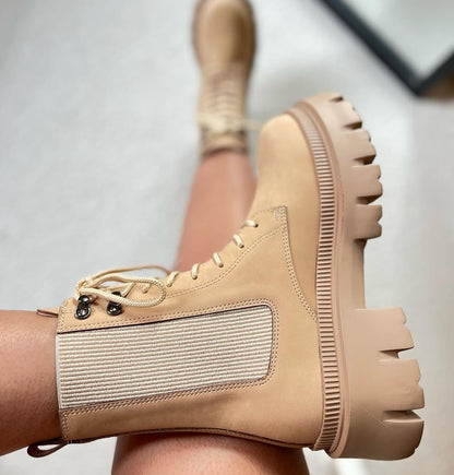 Chelsea-Style Platform Booties With Elastic Panel