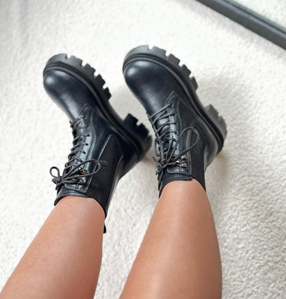 Chelsea-Style Platform Booties With Elastic Panel