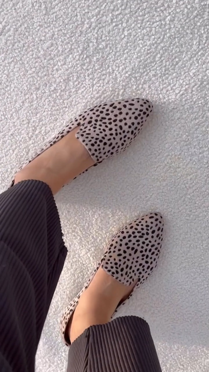 Dalmatian-Print Slip-On Heeled Mules