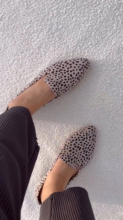 Dalmatian-Print Slip-On Heeled Mules