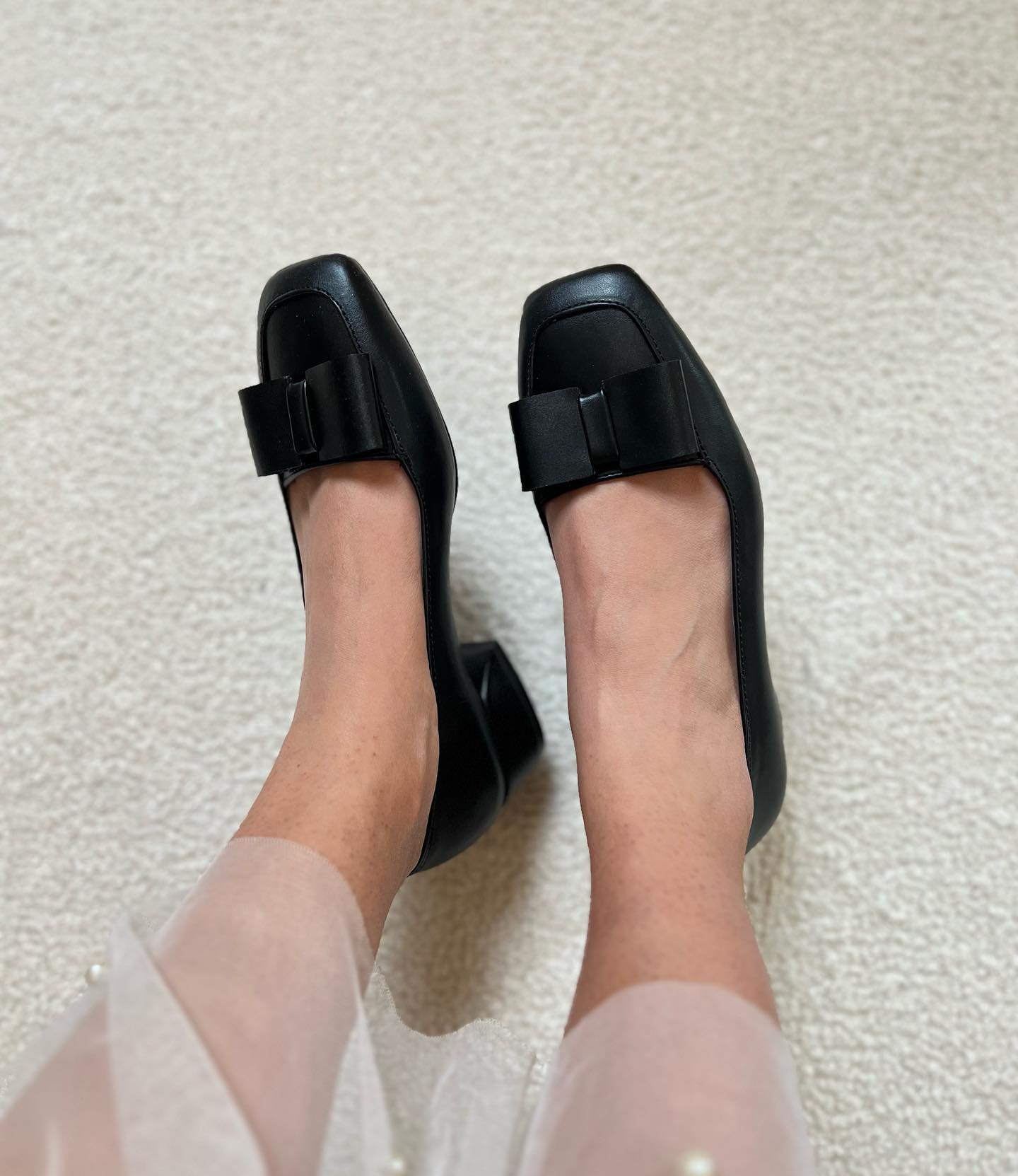 Black Bow-Tandem Slip-On Flats