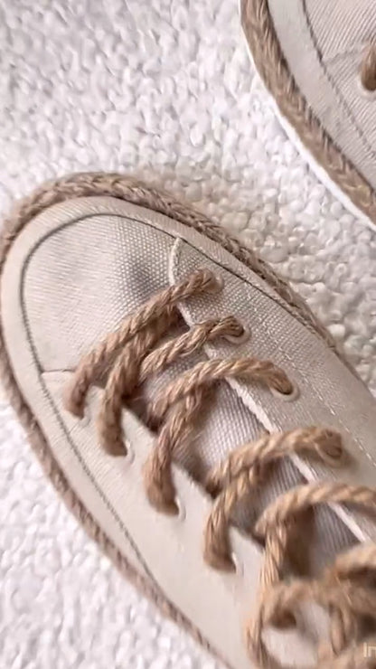 Mixed Neutral Lace-Up Sneakers