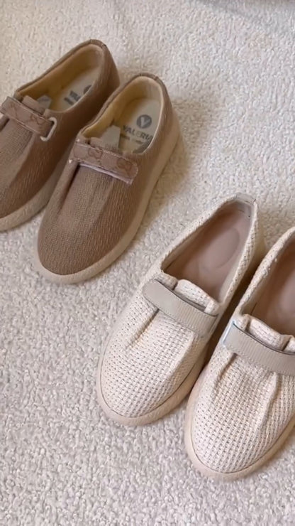 Neutral Knit Slip-On Shoes