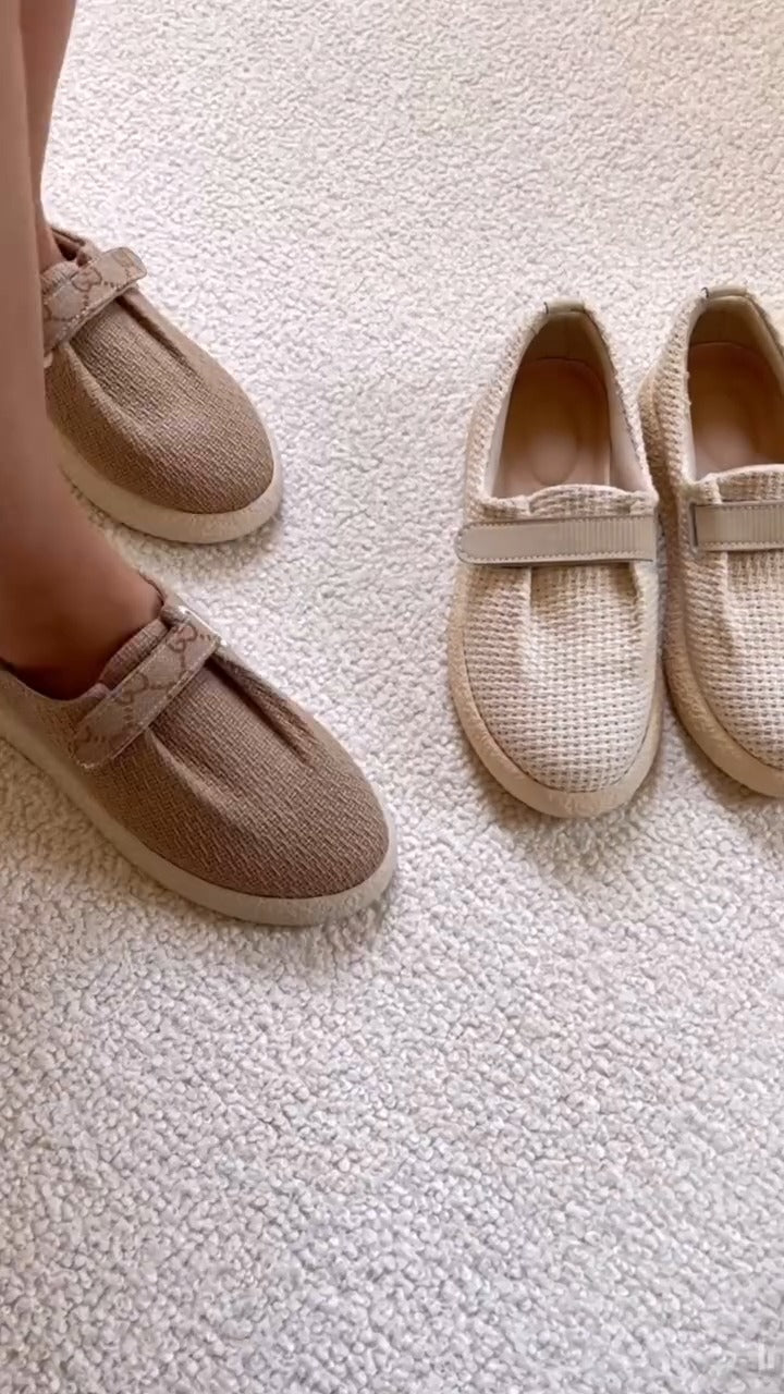 Neutral Knit Slip-On Shoes