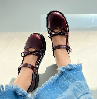 Patent Mary Jane Loafers With Double Straps