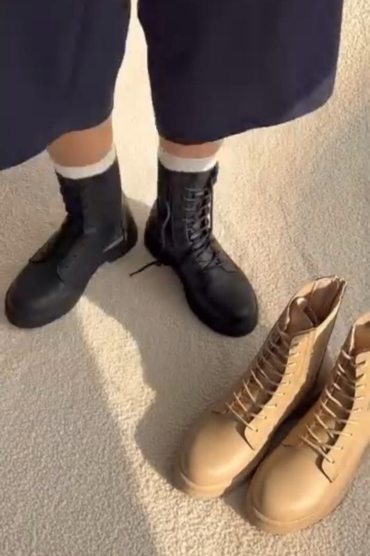 Lace-Up Combat Boots