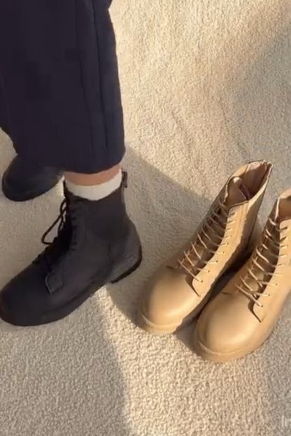 Lace-Up Combat Boots