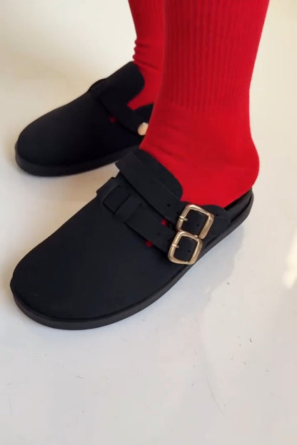 Double-Buckle Slip-On Shoes