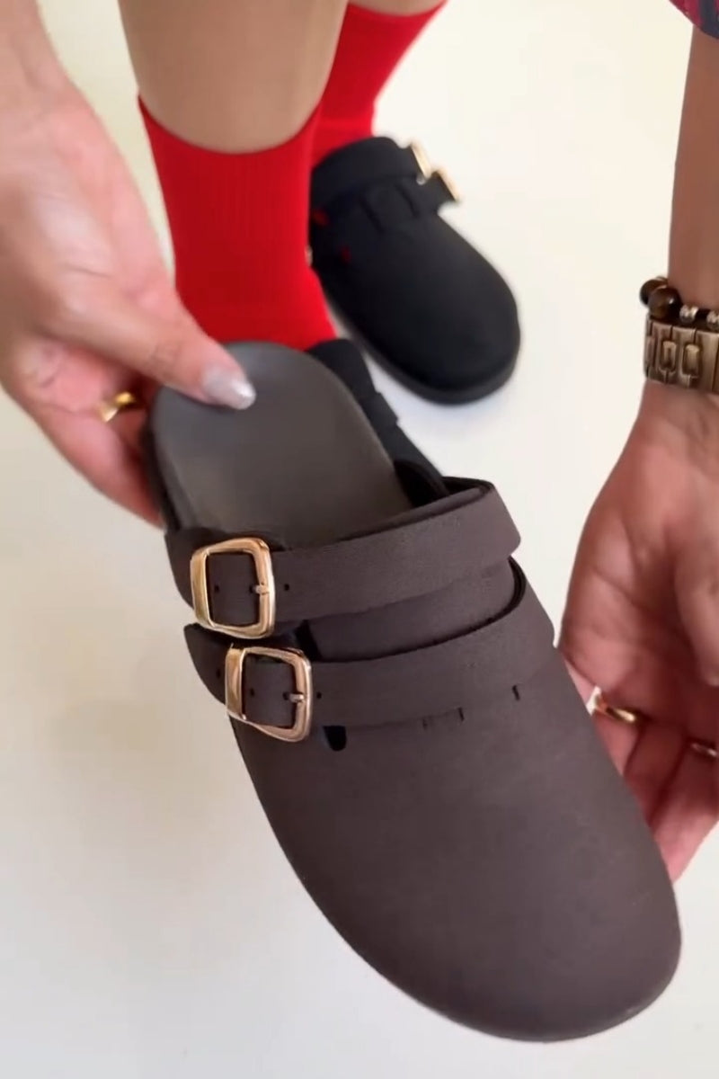 Double-Buckle Slip-On Shoes