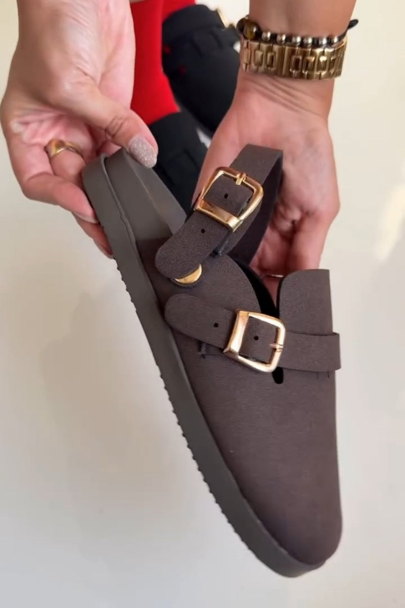 Double-Buckle Slip-On Shoes