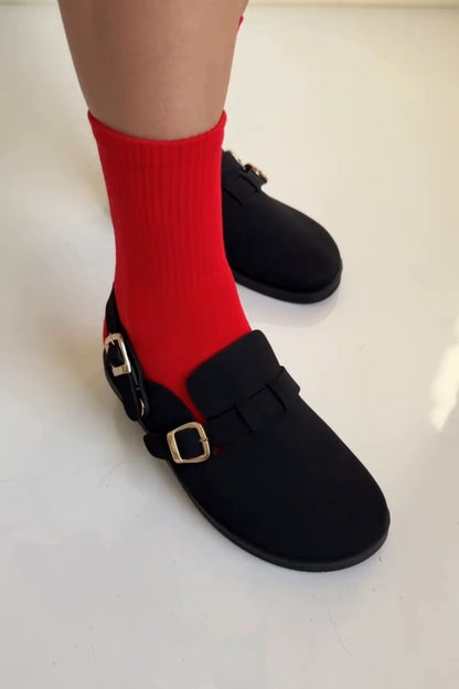 Double-Buckle Slip-On Shoes