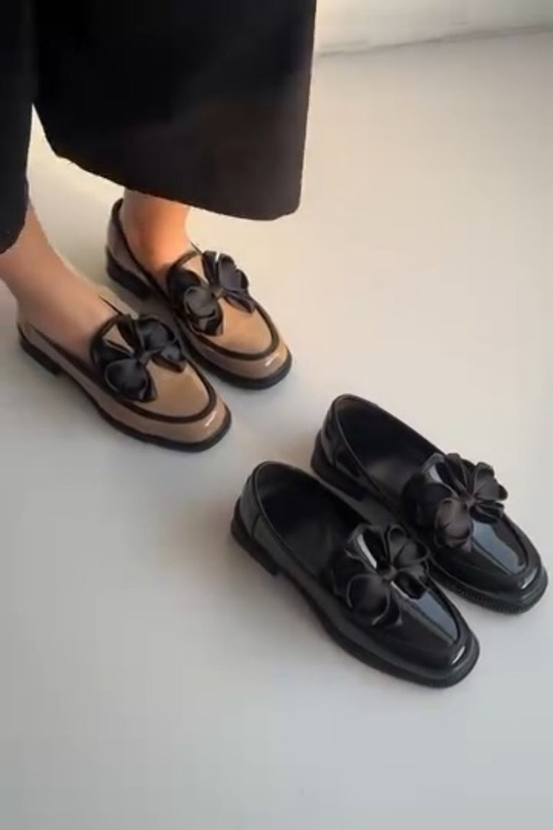 Bow-Detail Slip-On Loafers