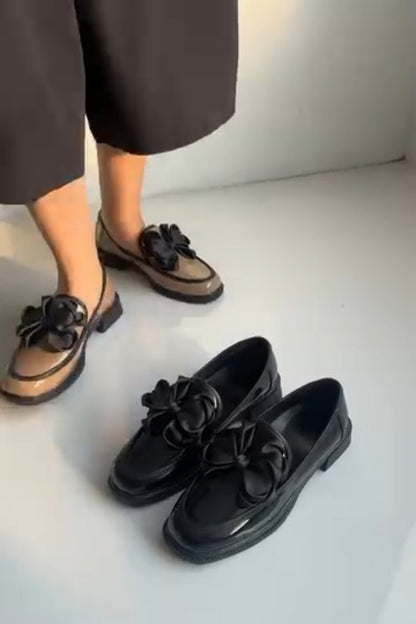 Bow-Detail Slip-On Loafers