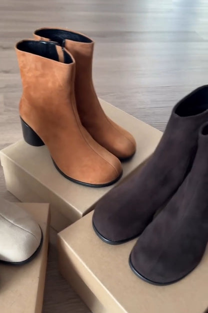 Ankle Boots With Block Heel