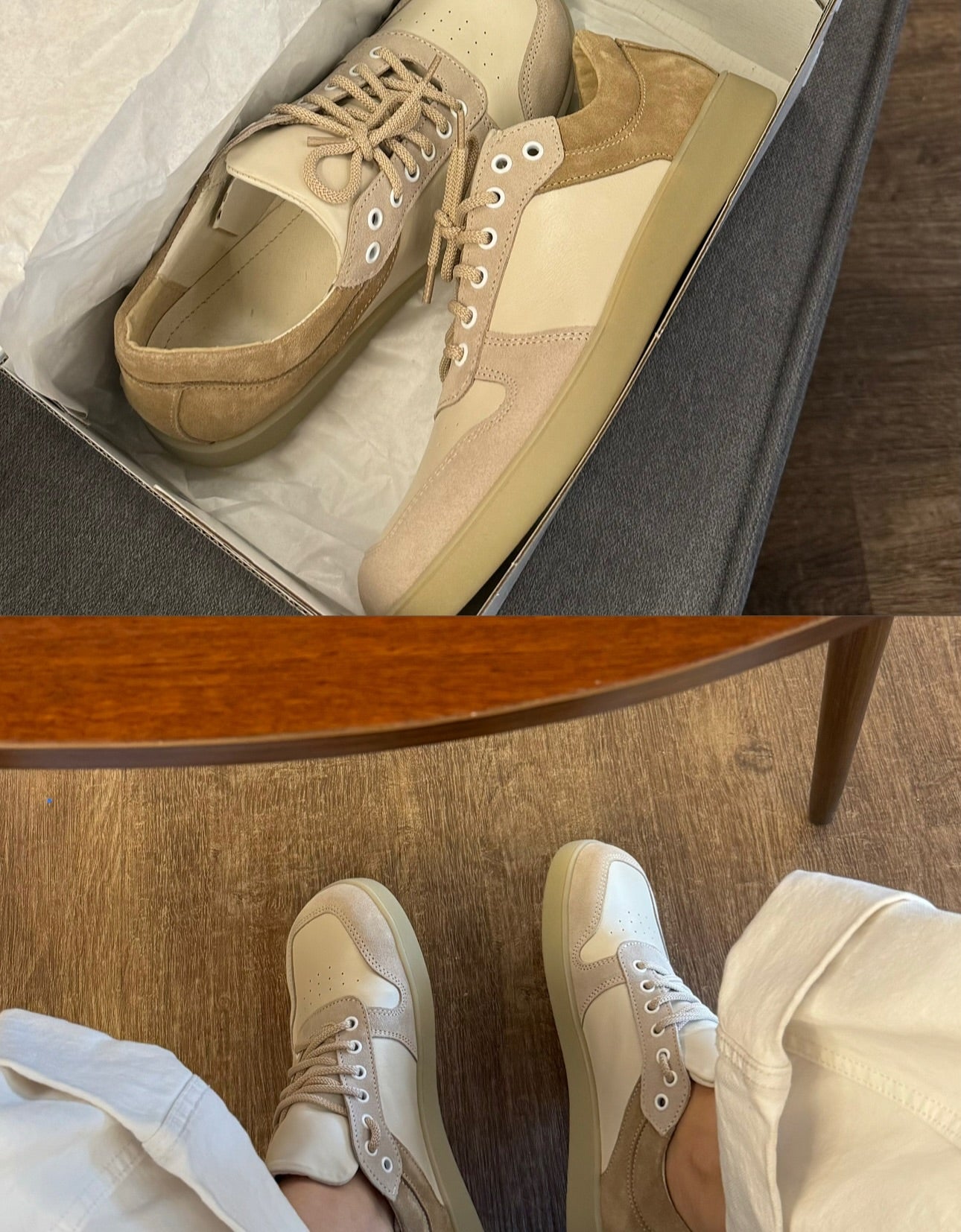 Tone Lace-Up Platform Shoes