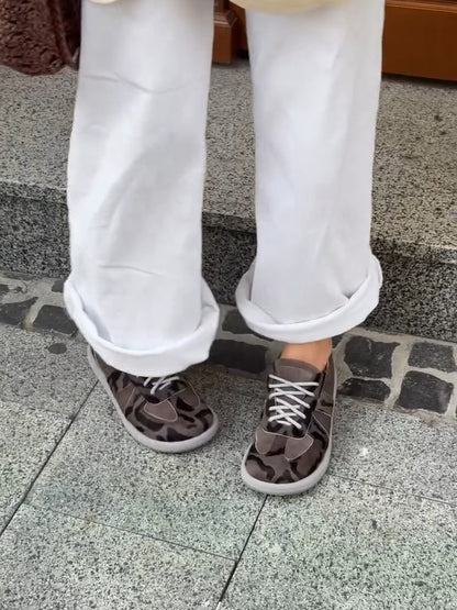 Camouflage Print Platform Sneakers