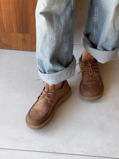 Brown Leather Derby Shoes