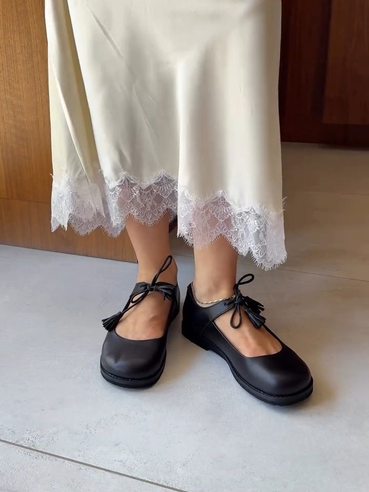 Black Mary Jane Style Flats