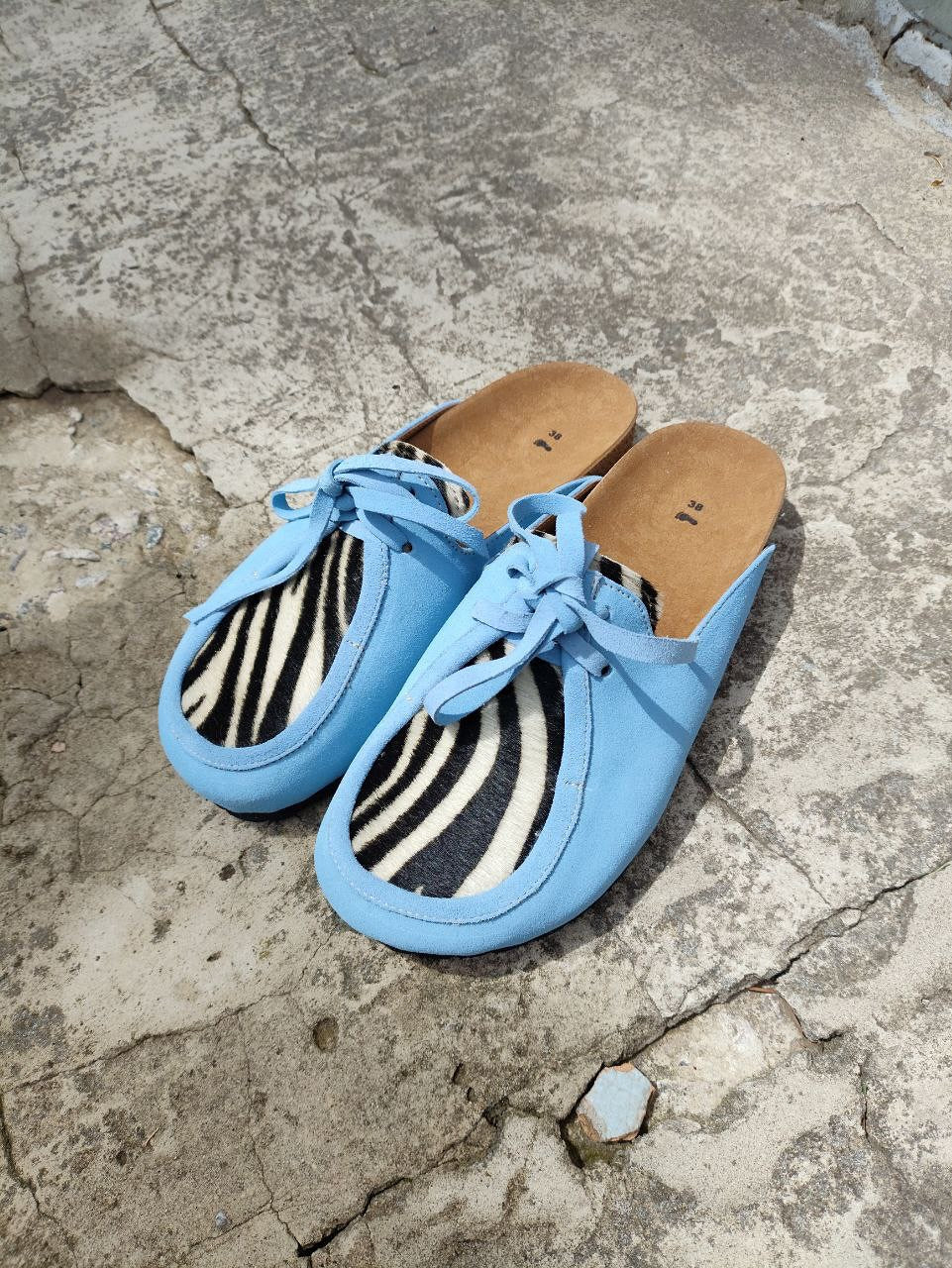 Zebra Print Slip-On Mules