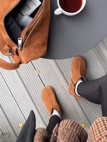 Tan Leather-Trim Chelsea Boots