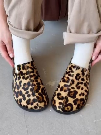 Leopard Print Slip-On Loafers