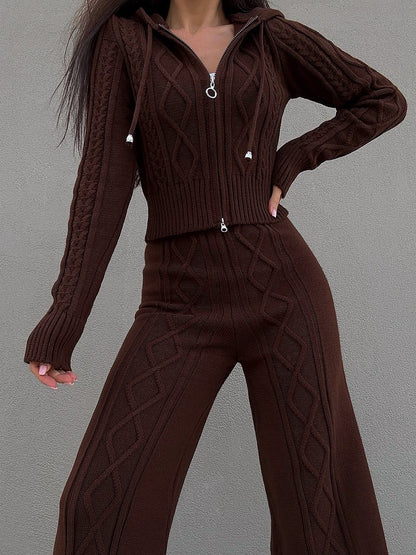 Knit Cable Two Pieces Set