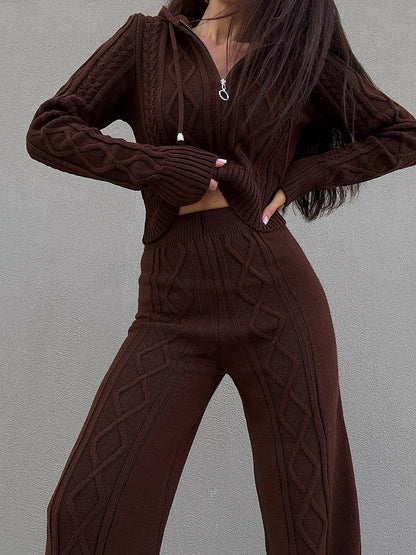 Knit Cable Two Pieces Set