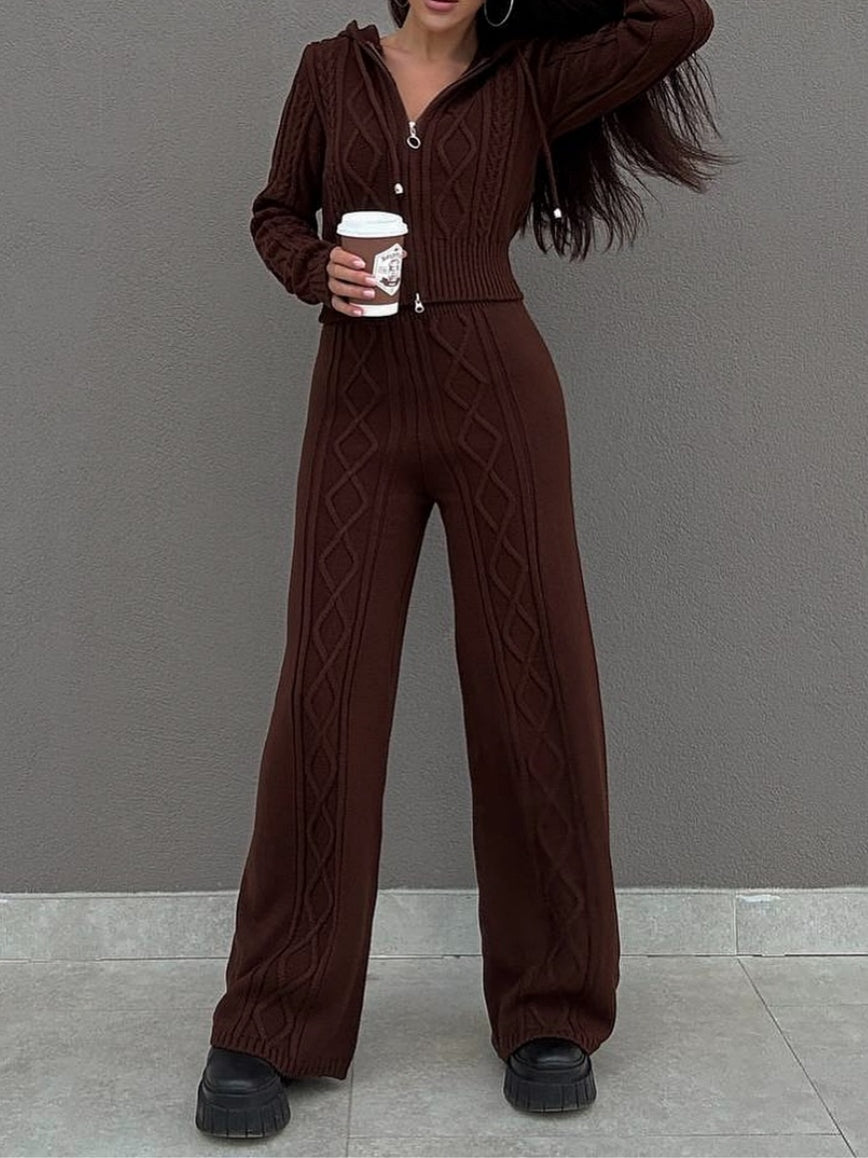 Knit Cable Two Pieces Set