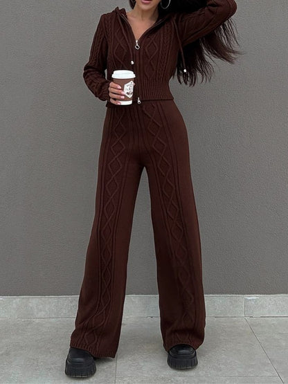 Knit Cable Two Pieces Set