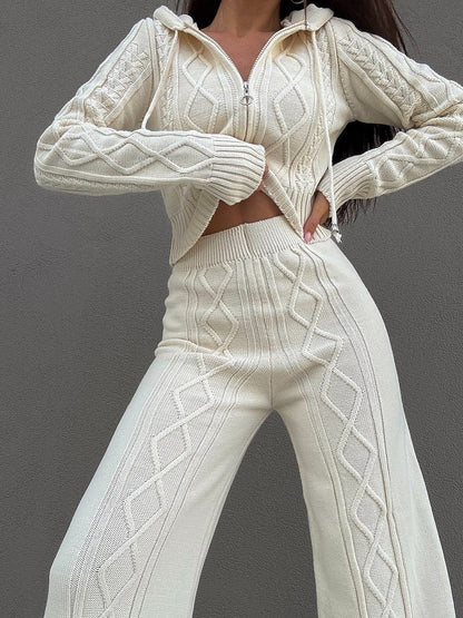 Knit Cable Two Pieces Set