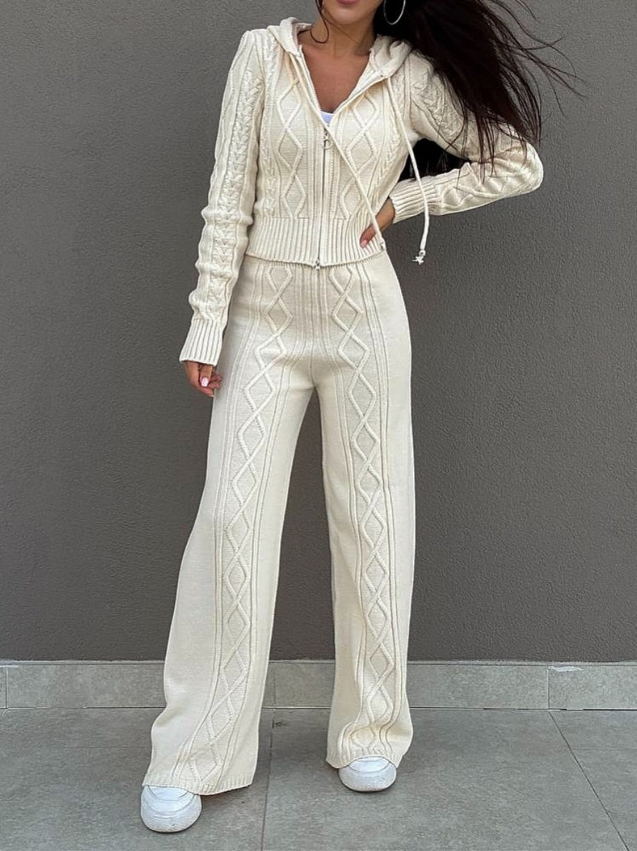 Knit Cable Two Pieces Set