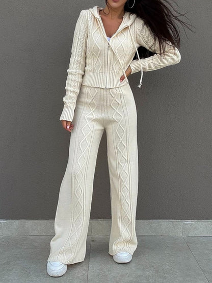 Knit Cable Two Pieces Set