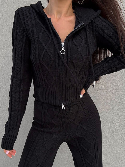 Knit Cable Two Pieces Set