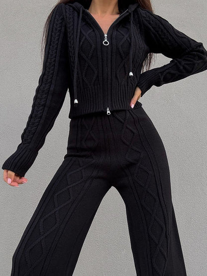 Knit Cable Two Pieces Set