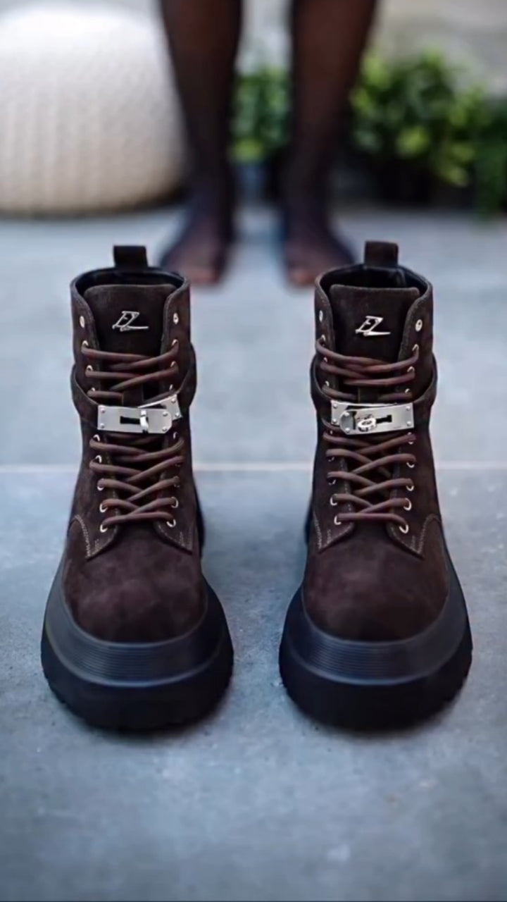 Chunky Platform Leather Boots